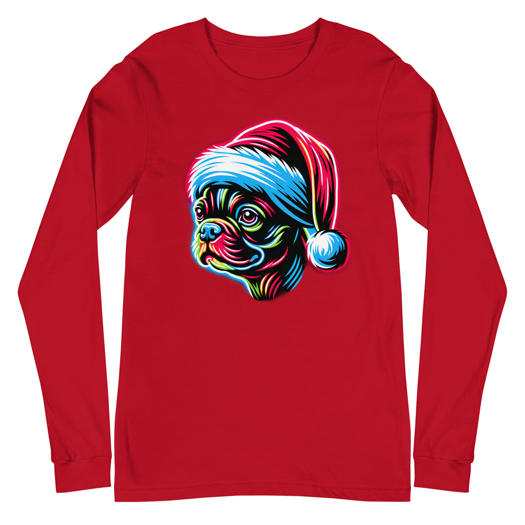 Bright Boston Holiday - Santa Pup Style Unisex Long Sleeve Tee