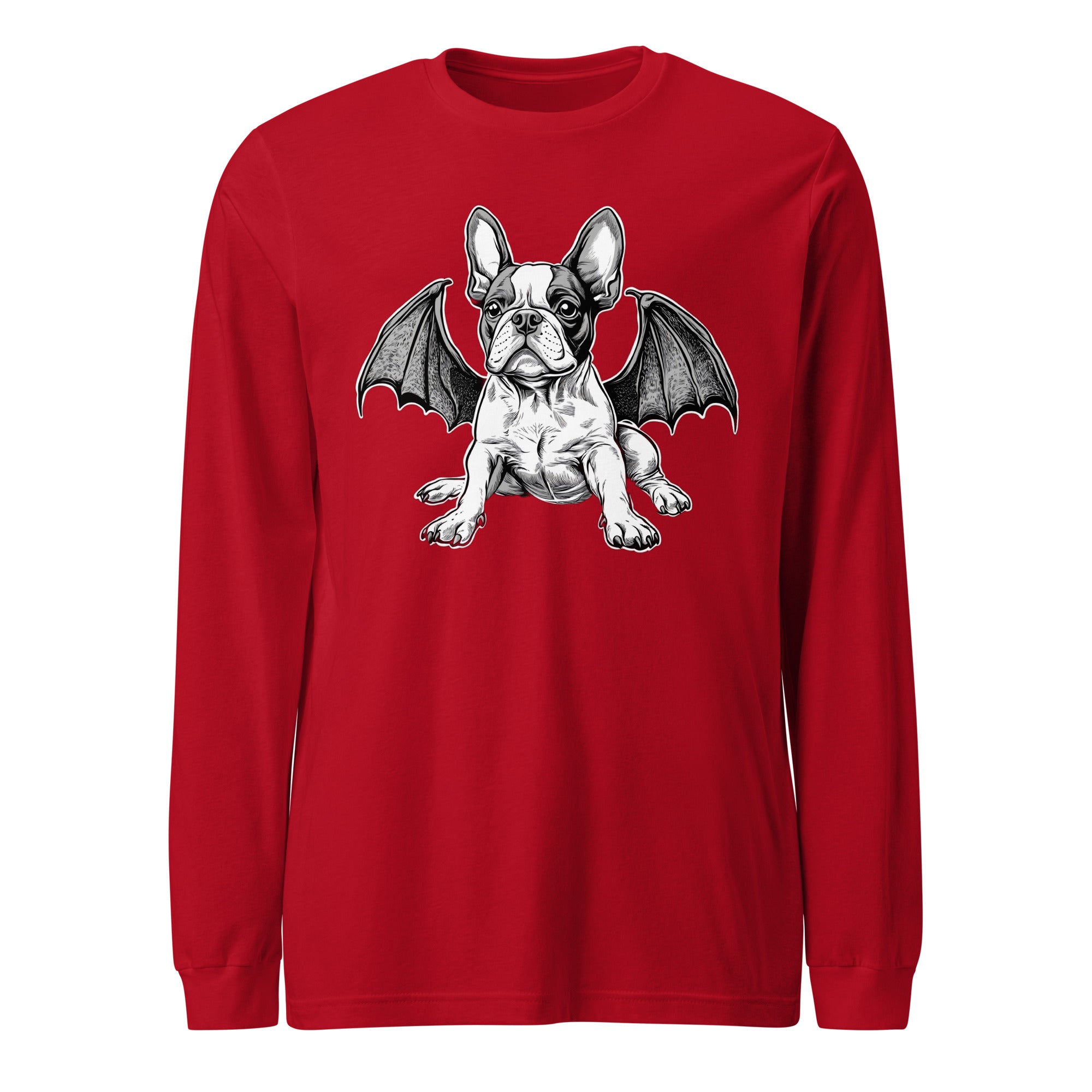 Bat-Winged Boston Terrier Dog Unisex Long Sleeve Tee