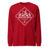 Boston Bred Adventure Led – Outdoor And Hiking Dog Lover Unisex Long Sleeve Tee . Red