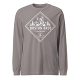 Boston Bred Adventure Led – Outdoor And Hiking Dog Lover Unisex Long Sleeve Tee . Storm