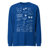 Boston Terrier Doodle Dog Lover Unisex Long Sleeve Tee . True Royal