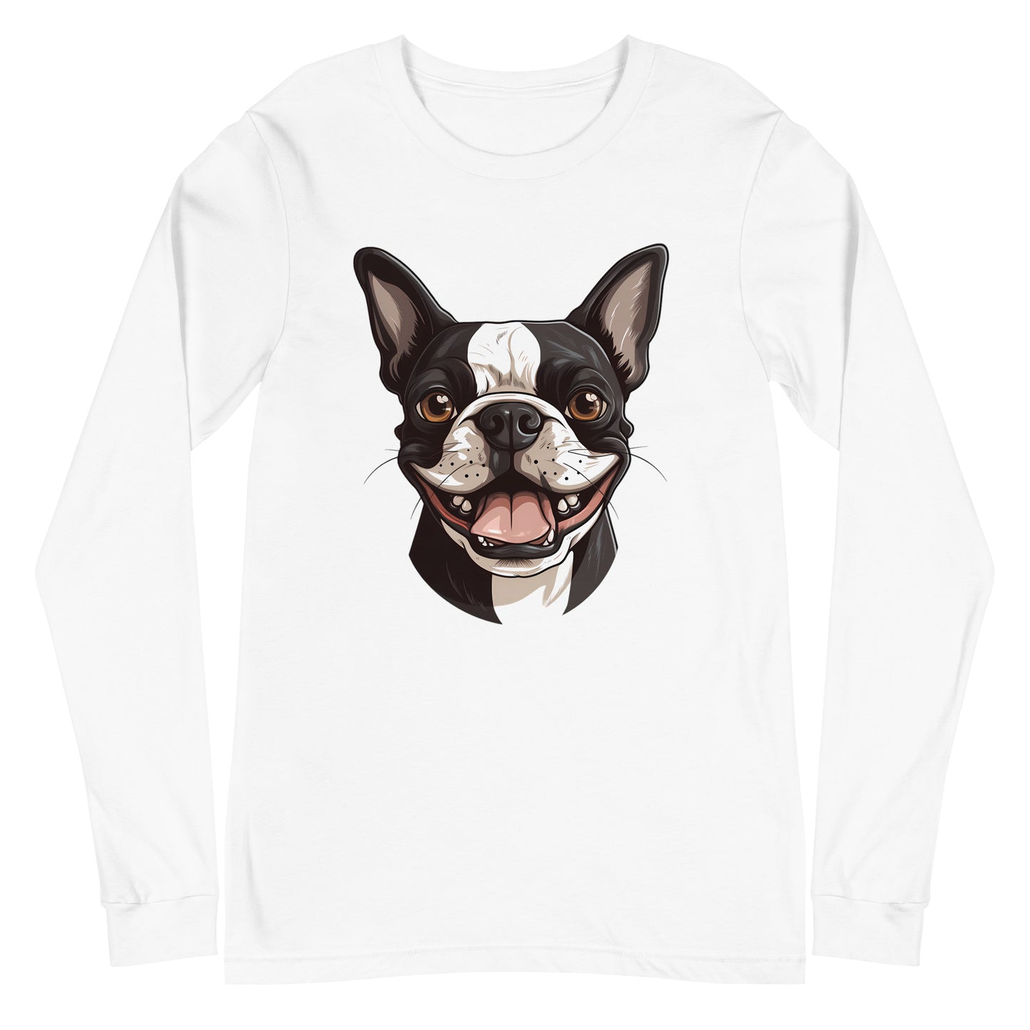 Smiling Boston Terrier Long Sleeve Tee