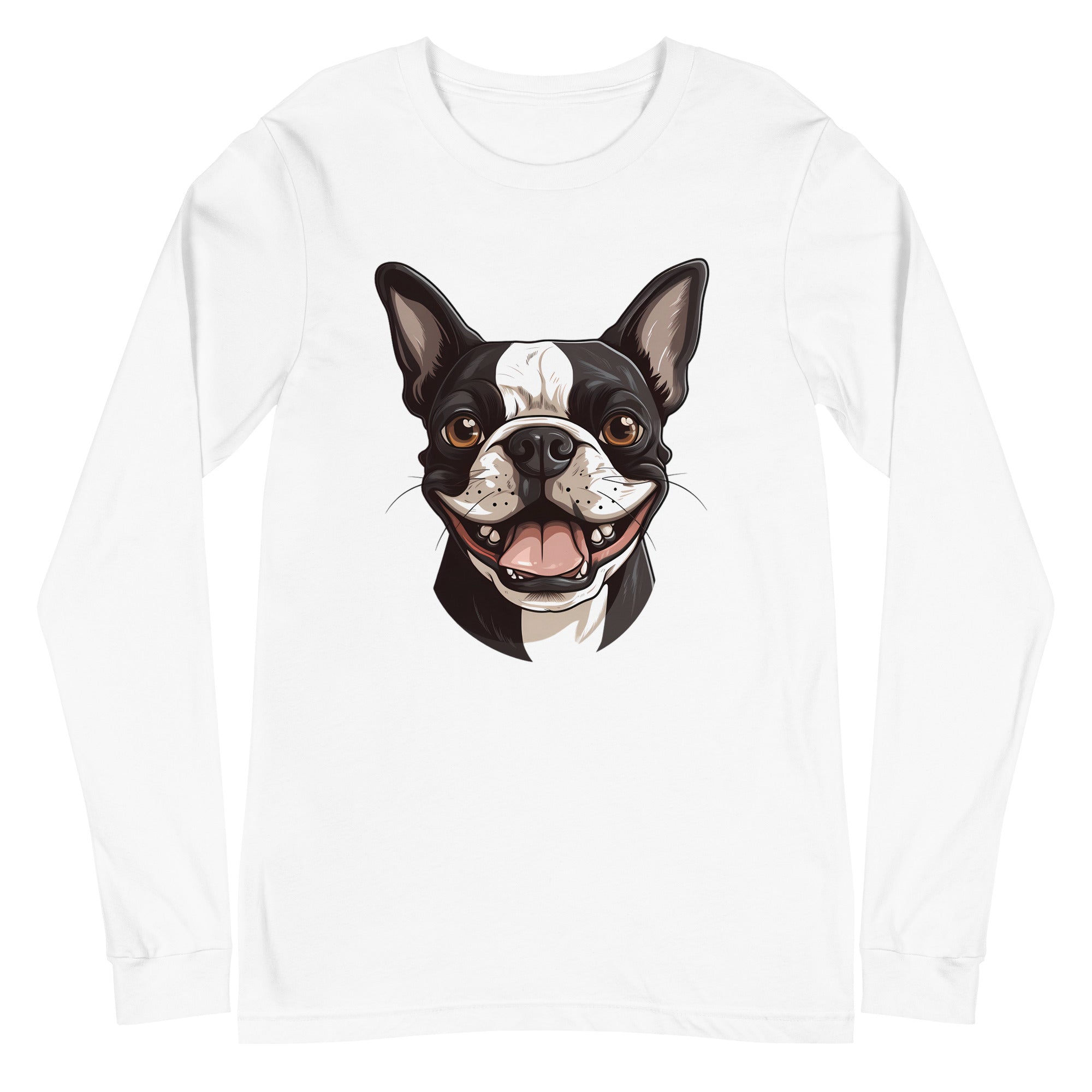 Smiling Boston Terrier Long Sleeve Tee
