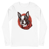 Boston Terrier Red Bandana Long Sleeve Tee