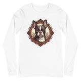 Vintage-Inspired Red Brown Boston Terrier Long Sleeve Tee