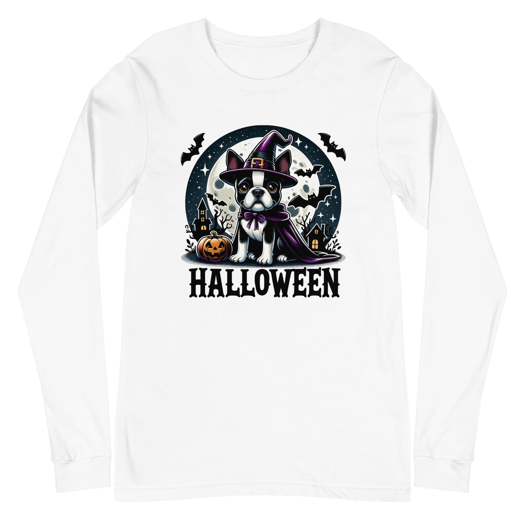 Halloween Boston Terrier Unisex Long Sleeve Tee