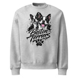 Boston Terriers Graffiti Streetwear Oversized Heavyweight Sweatshirt . Athletic Heather