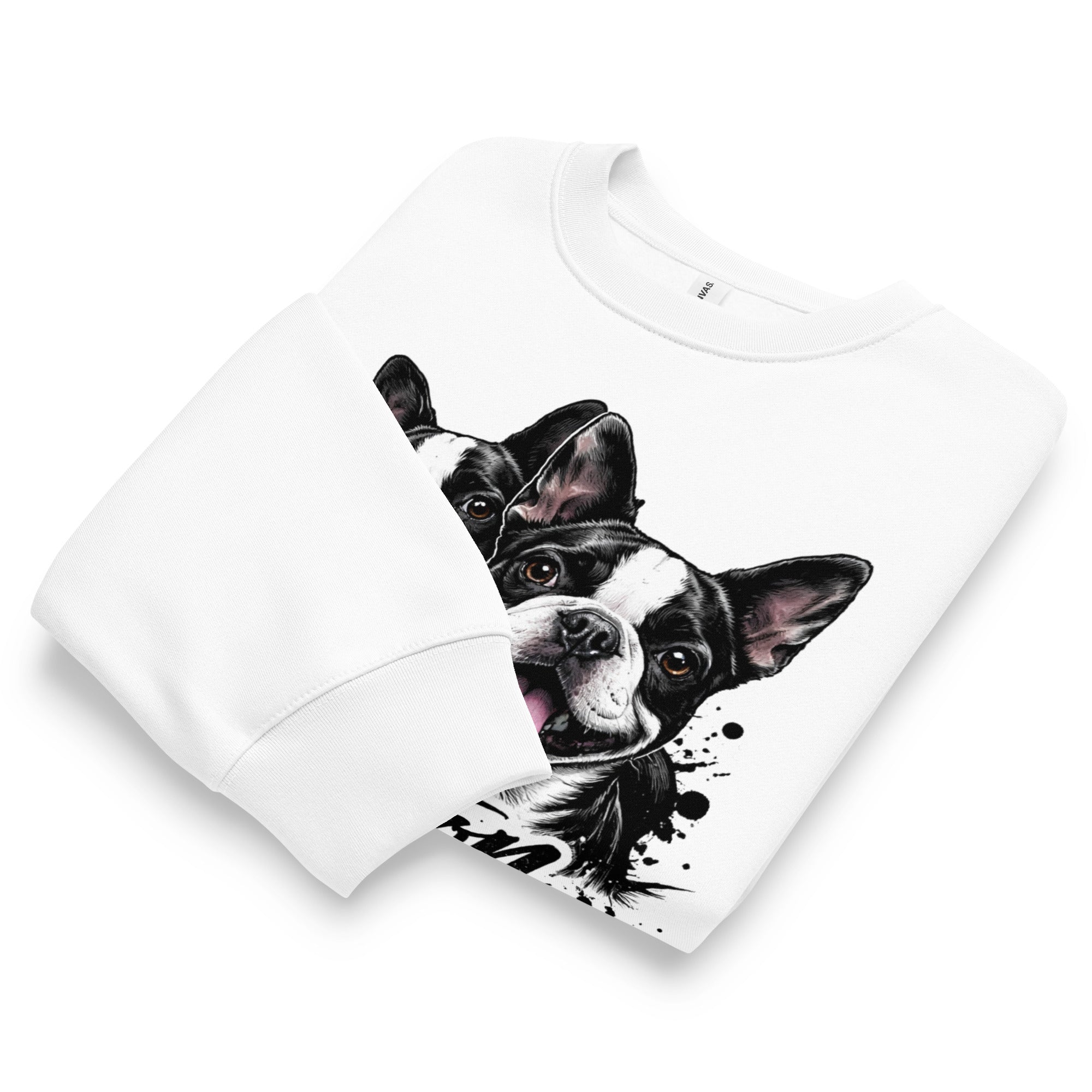 Boston Terriers Graffiti Streetwear Oversized Heavyweight Sweatshirt .