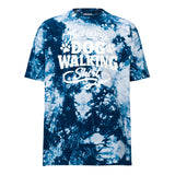 This Is My Dog Walking Shirt Funny Unisex Oversized Tie-Dye T-Shirt For Dog Moms And Dog Walkers . Navy White