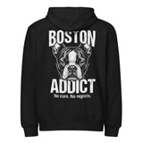 Boston Addict (No Cure. No Regrets.) Premium Full Zip Hoodie . Black