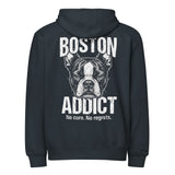 Boston Addict (No Cure. No Regrets.) Premium Full Zip Hoodie . Navy