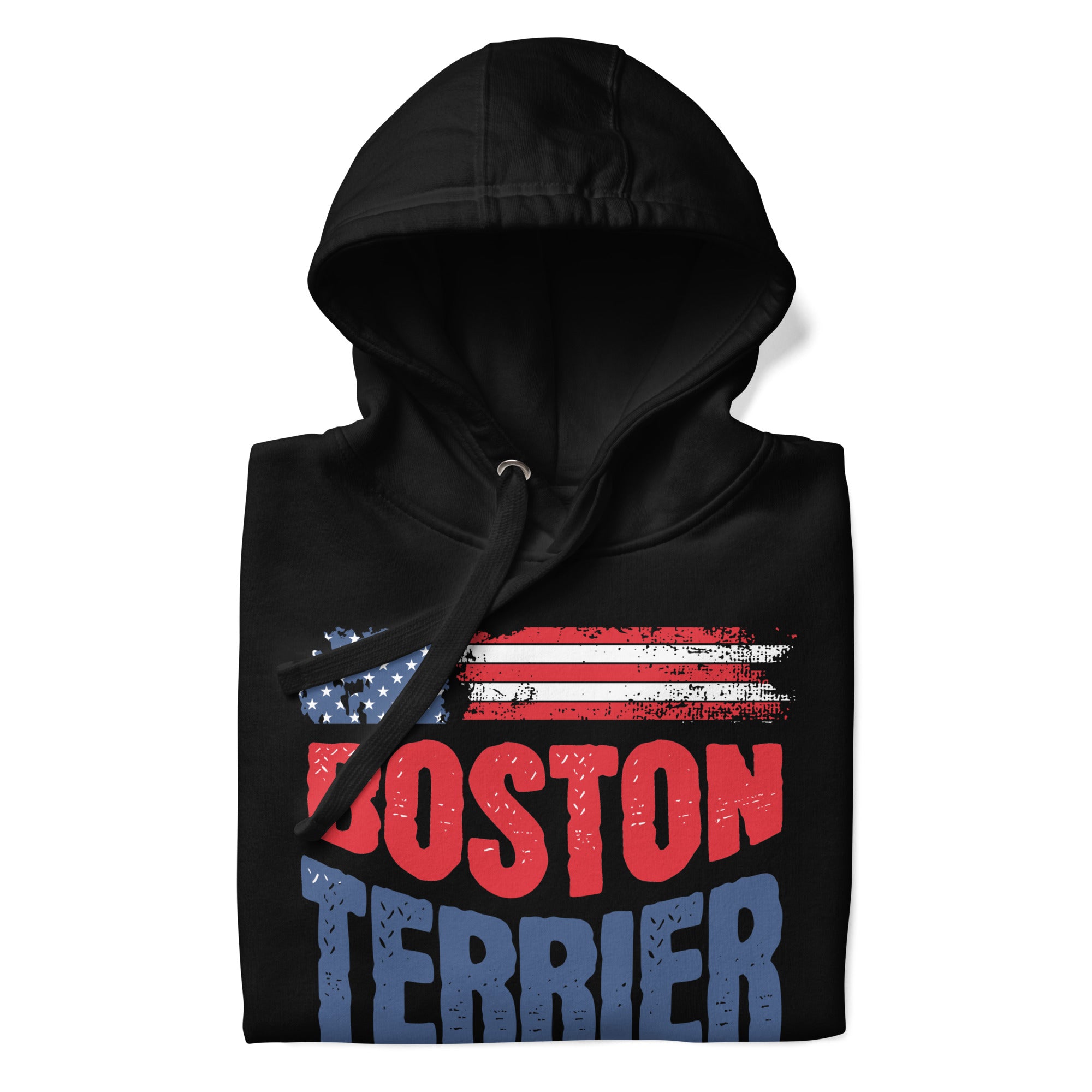 Boston Terrier American Flag Unisex Hoodie – 4th of July Patriotic Dog Tee | USA 250th Birthday Shirt .