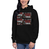 Boston Terrier Word Collage Unisex Hoodie – Dog Lover Typography Art .