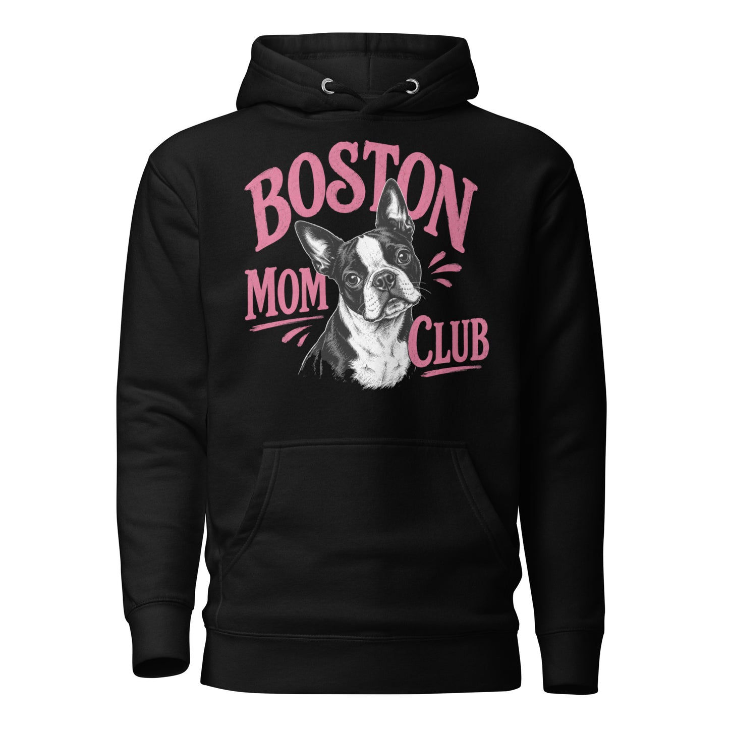 Boston Mom Club Hoodie . Black