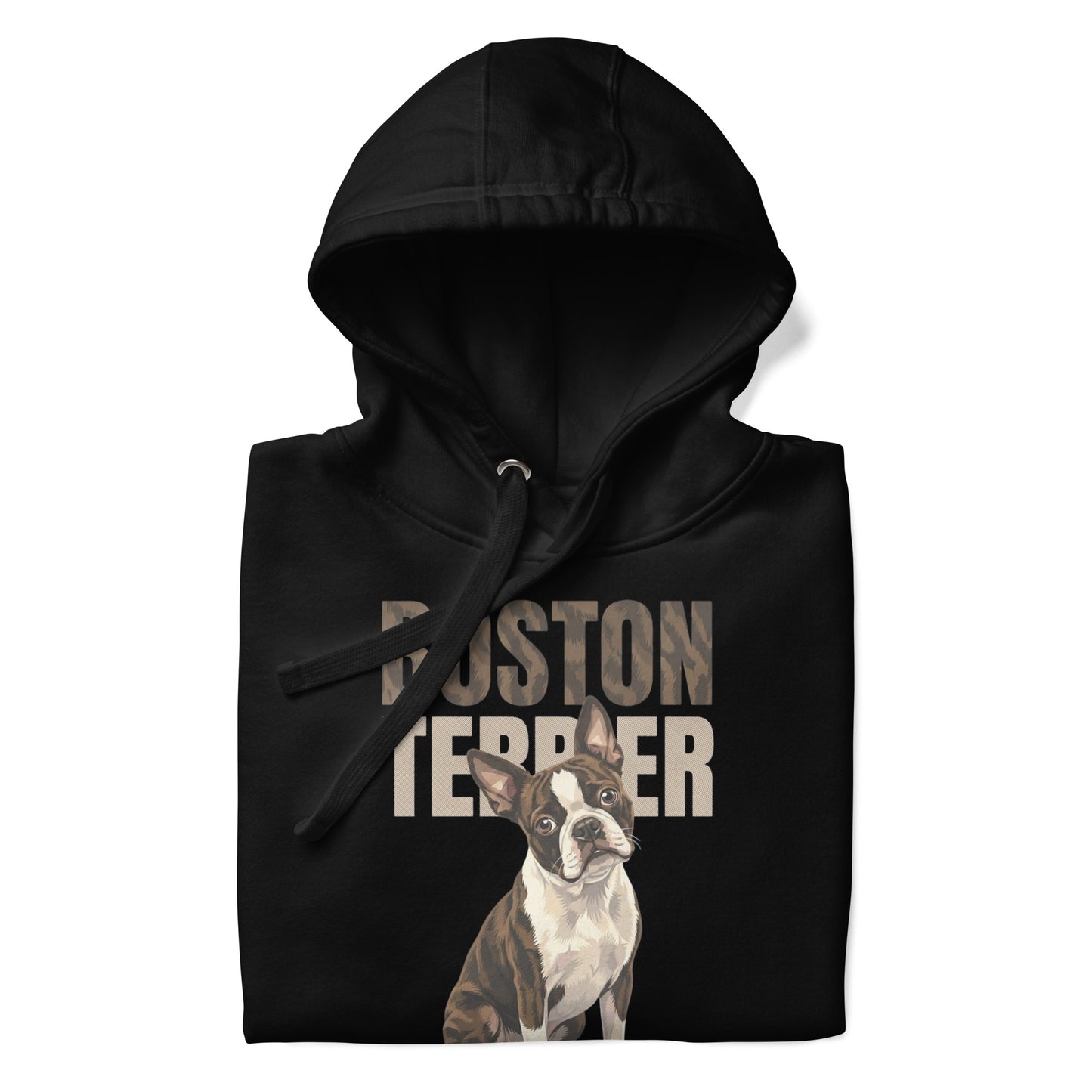 Brindle Boston Terrier Dog Unisex Hoodie .