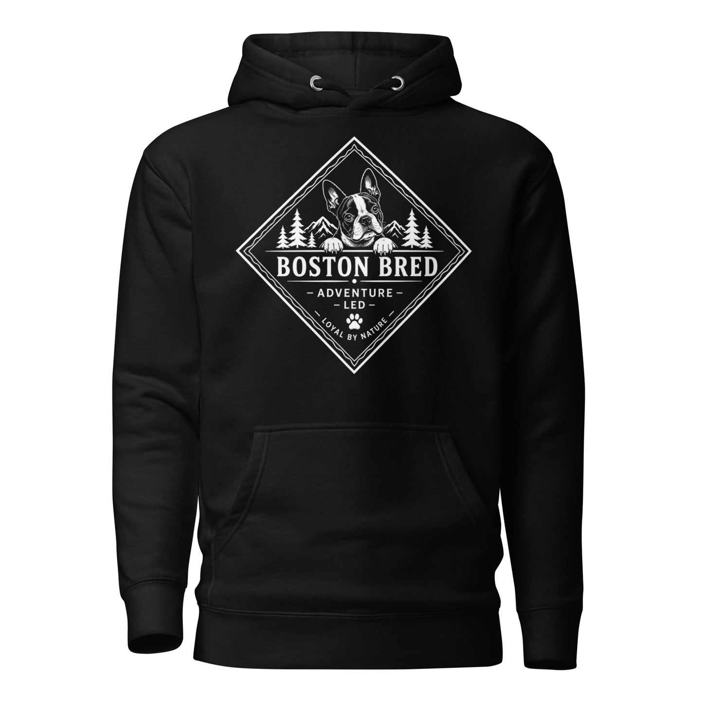 Boston Bred Adventure Led – Outdoor And Hiking Dog Lover Unisex Hoodie . Black
