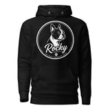 Personalized Dog Silhouette Unisex Premium Hoodie with Custom Name & Tagline . Black