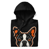 Halloween Boston Terrier Face Unisex Hoodie .
