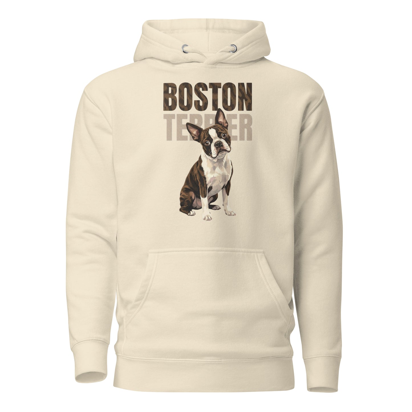 Brindle Boston Terrier Dog Unisex Hoodie . Bone