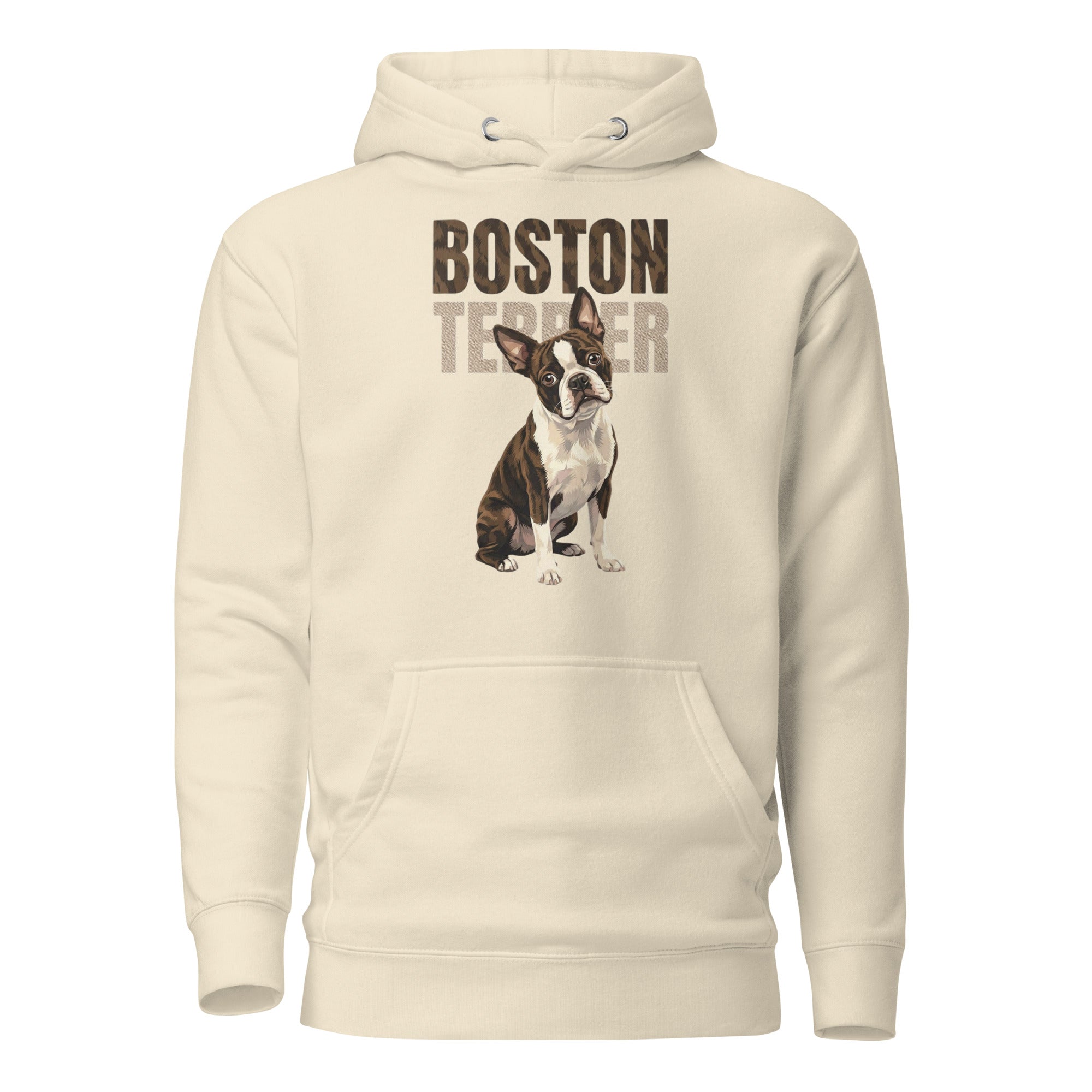 Brindle Boston Terrier Dog Unisex Hoodie . Bone