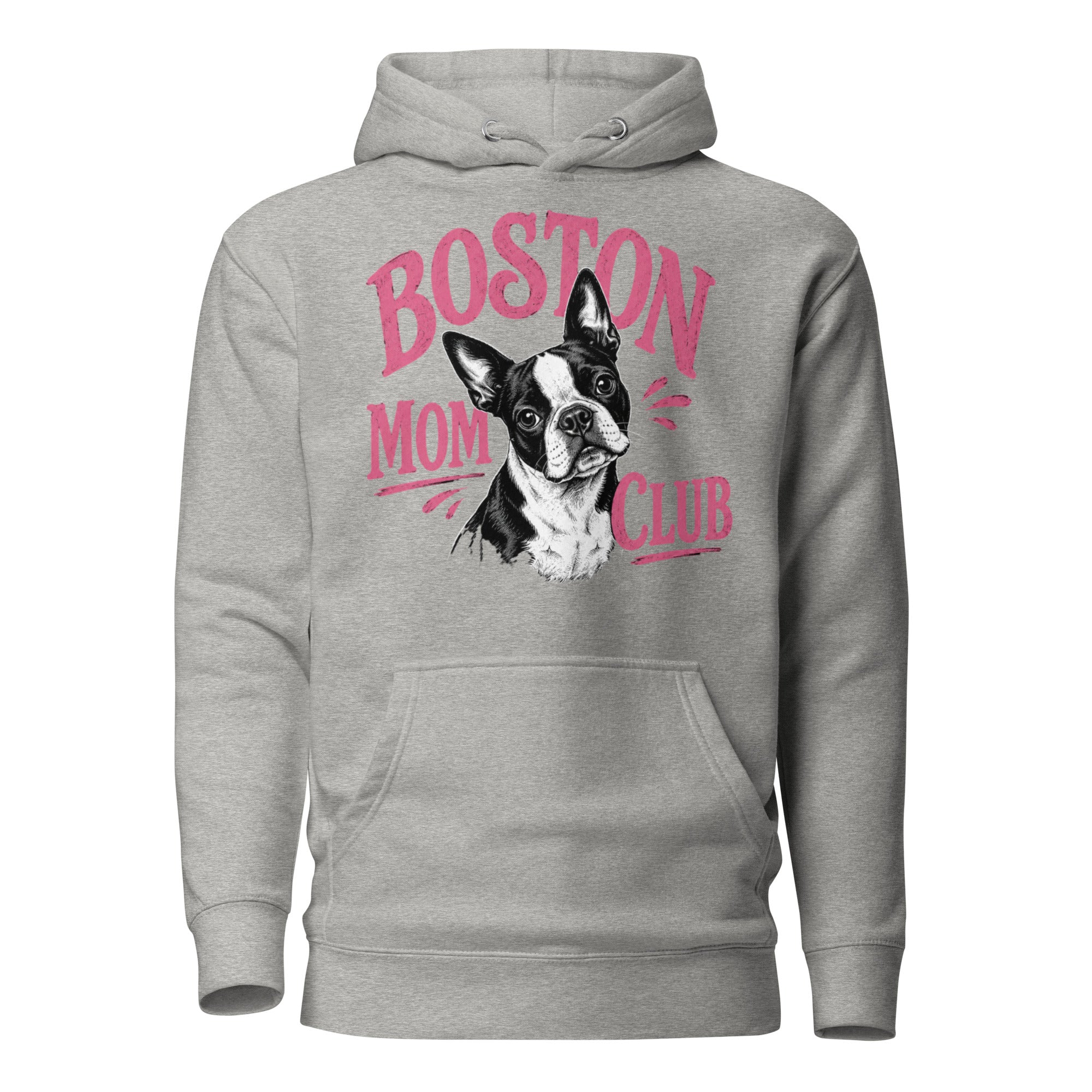 Boston Mom Club Hoodie . Carbon Grey