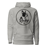 Personalized Dog Silhouette Unisex Premium Hoodie with Custom Name & Tagline . Carbon Grey