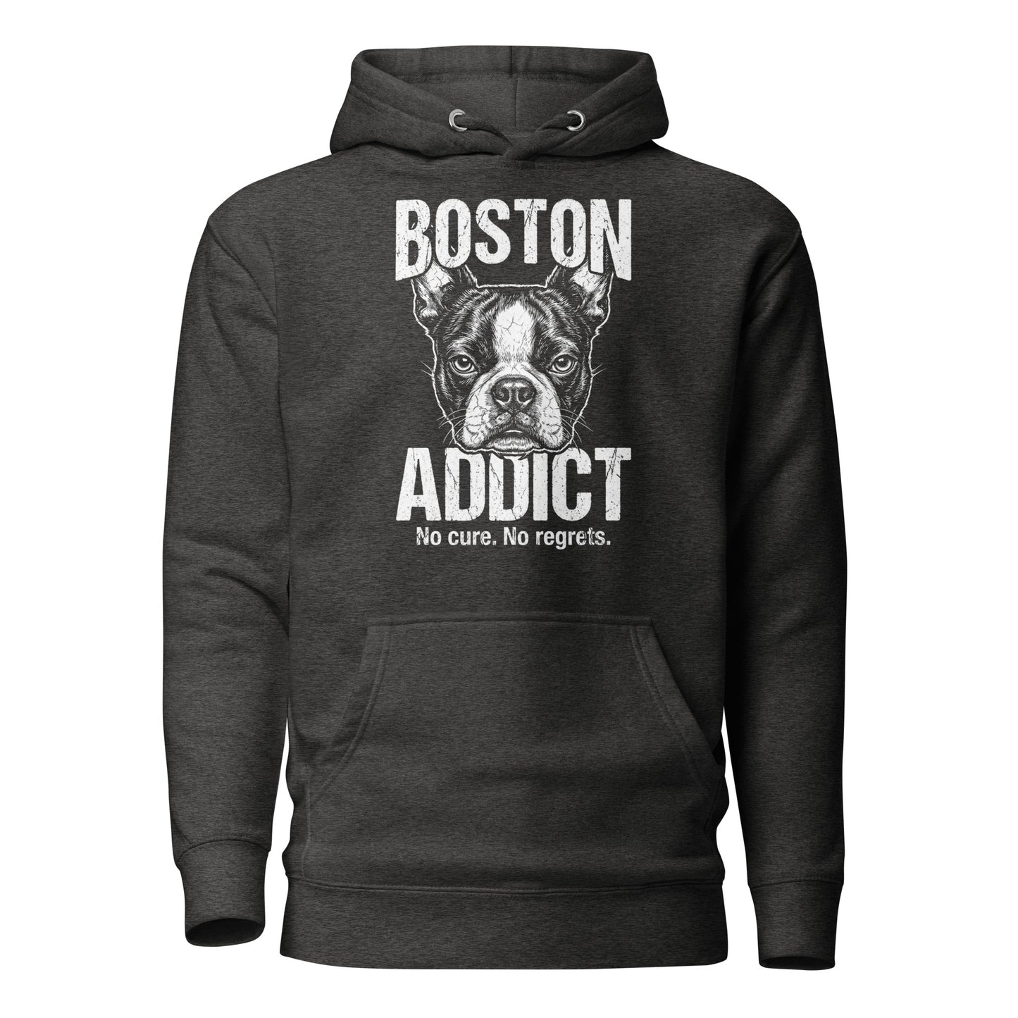 Boston Addict (No Cure. No Regrets.) Unisex Hoodie . Charcoal Heather