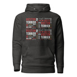 Boston Terrier Word Collage Unisex Hoodie – Dog Lover Typography Art . Charcoal Heather