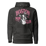 Boston Mom Club Hoodie . Charcoal Heather