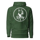 Personalized Dog Silhouette Unisex Premium Hoodie with Custom Name & Tagline . Forest Green