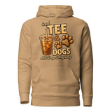 Iced Tea & Dogs All Day Every Day Unisex Hoodie - Funny Dog Lover Tee . Khaki