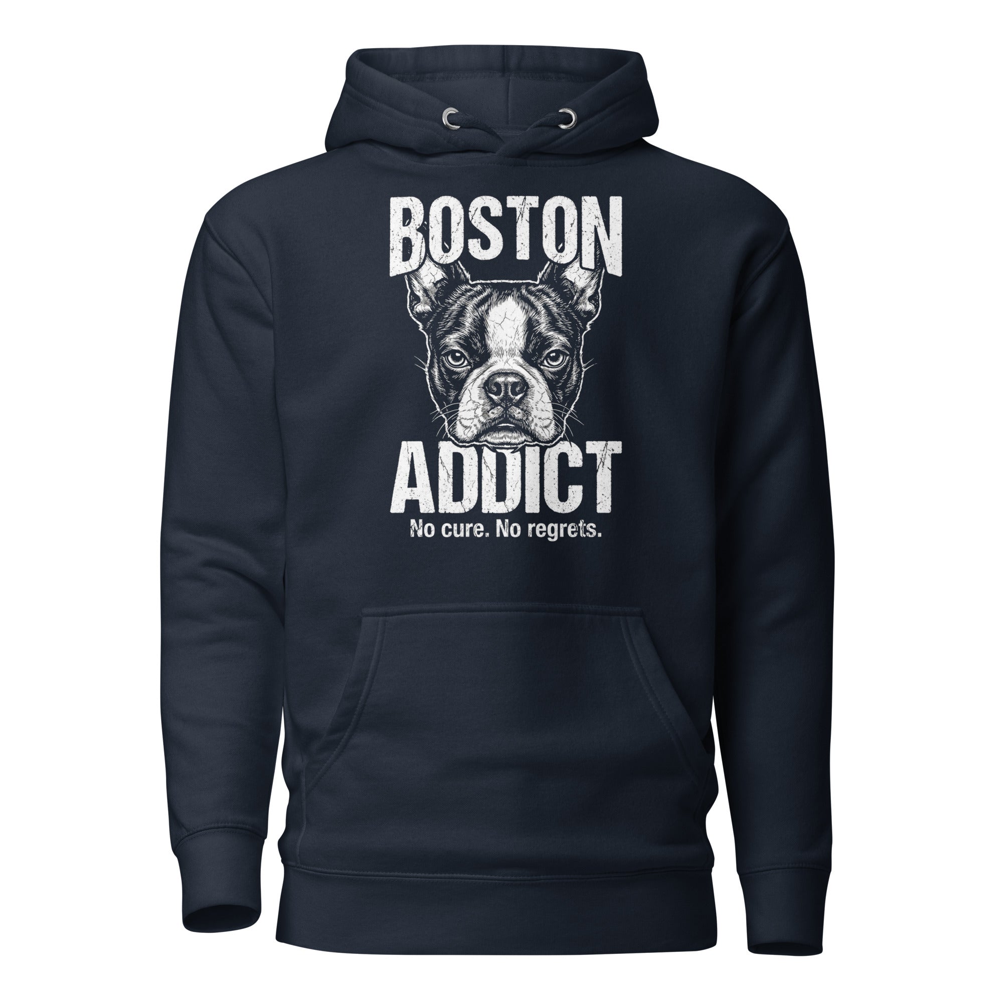 Boston Addict (No Cure. No Regrets.) Unisex Hoodie . Navy Blazer