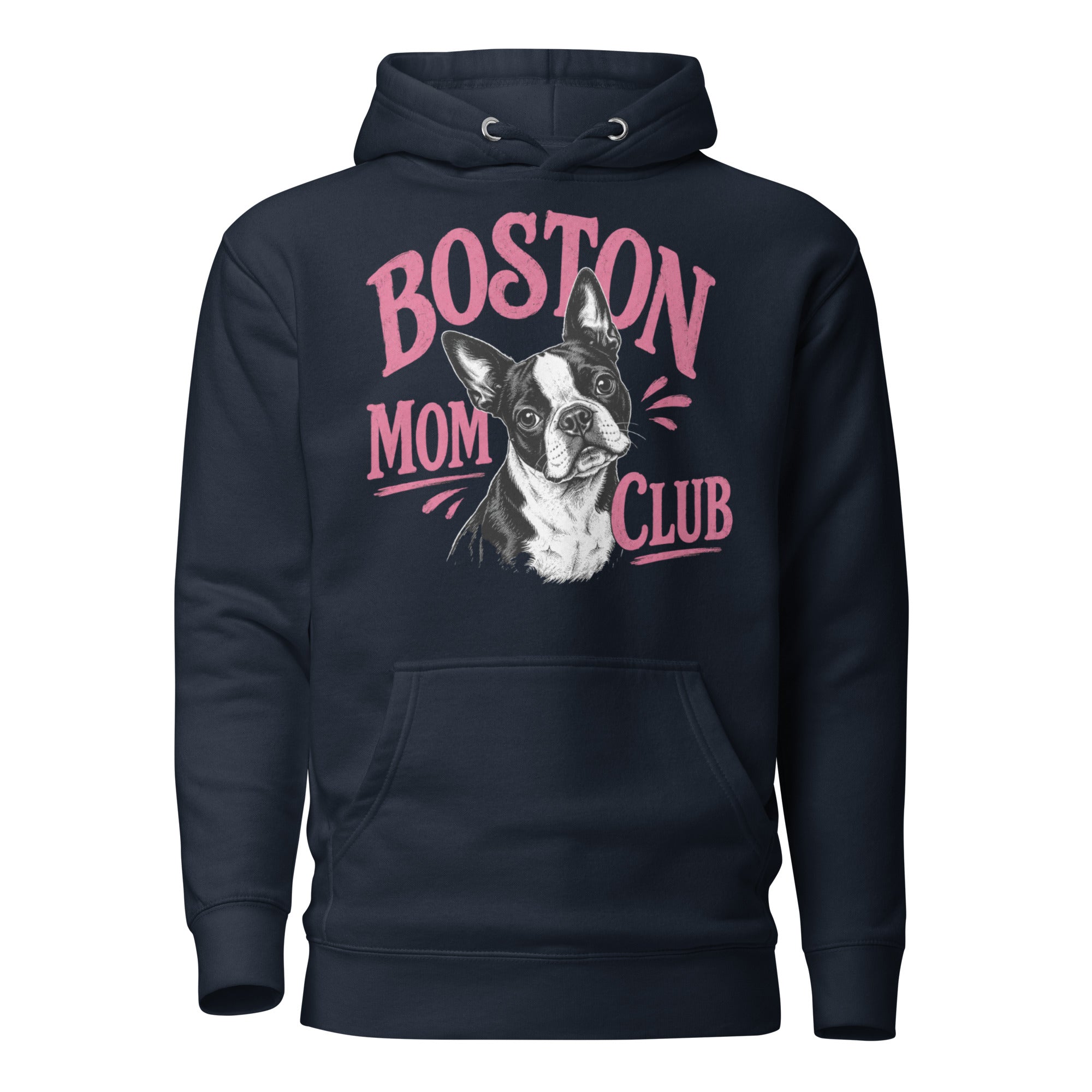 Boston Mom Club Hoodie . Navy Blazer