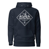 Boston Bred Adventure Led – Outdoor And Hiking Dog Lover Unisex Hoodie . Navy Blazer