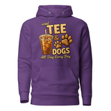 Iced Tea & Dogs All Day Every Day Unisex Hoodie - Funny Dog Lover Tee . Purple