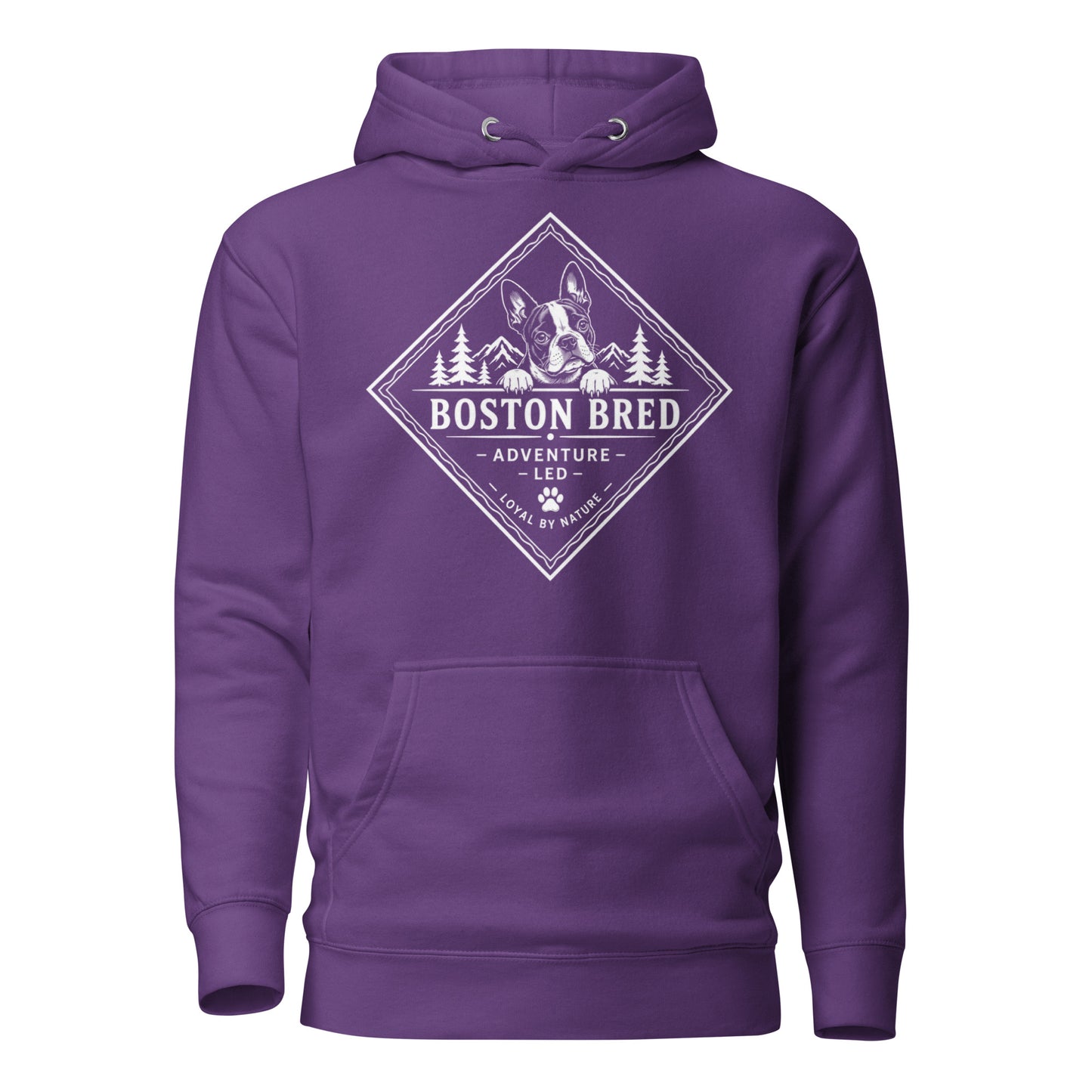 Boston Bred Adventure Led – Outdoor And Hiking Dog Lover Unisex Hoodie . Purple