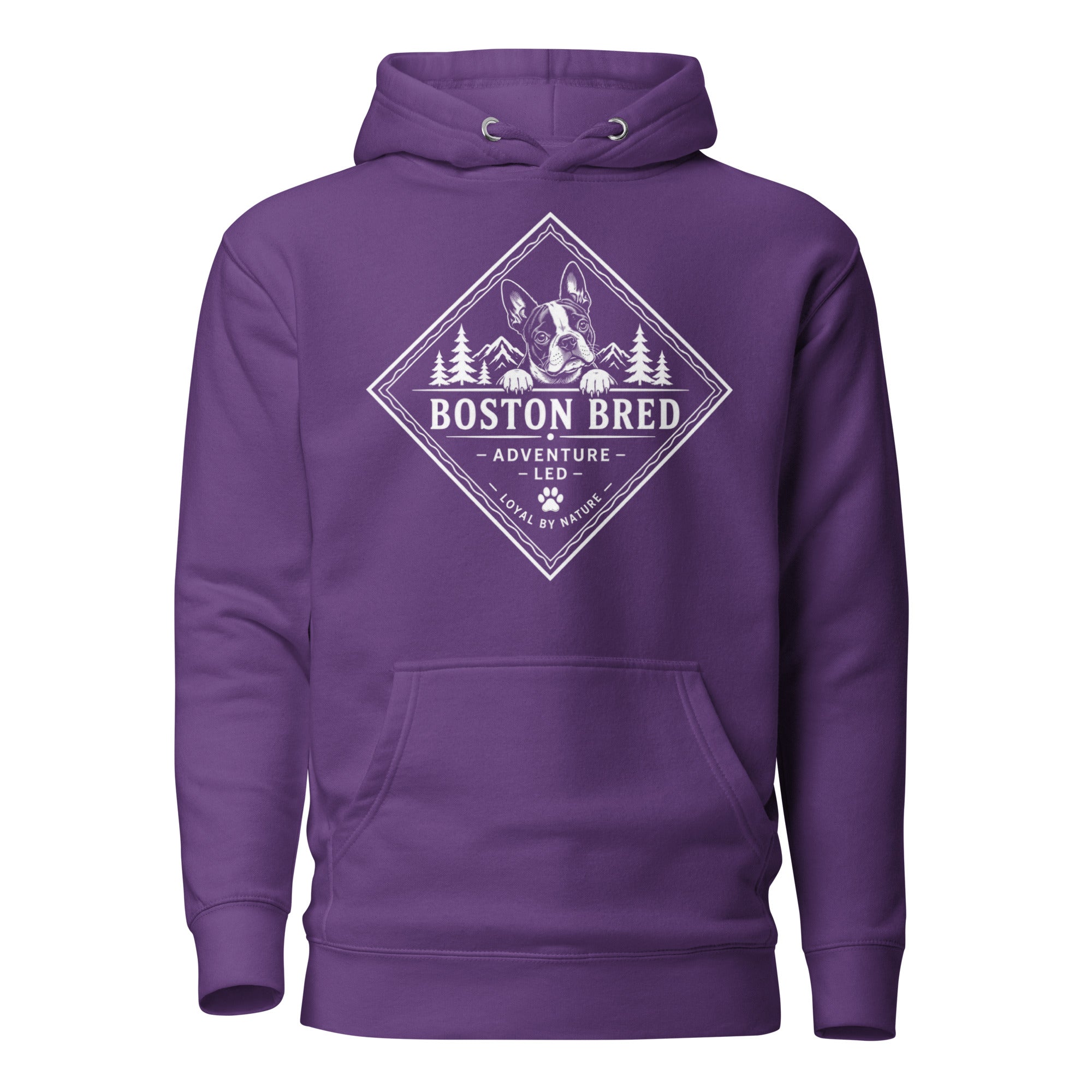 Boston Bred Adventure Led – Outdoor And Hiking Dog Lover Unisex Hoodie . Purple