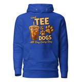 Iced Tea & Dogs All Day Every Day Unisex Hoodie - Funny Dog Lover Tee . Team Royal