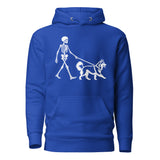 Skeleton Walking Husky Halloween Unisex Hoodie . Team Royal