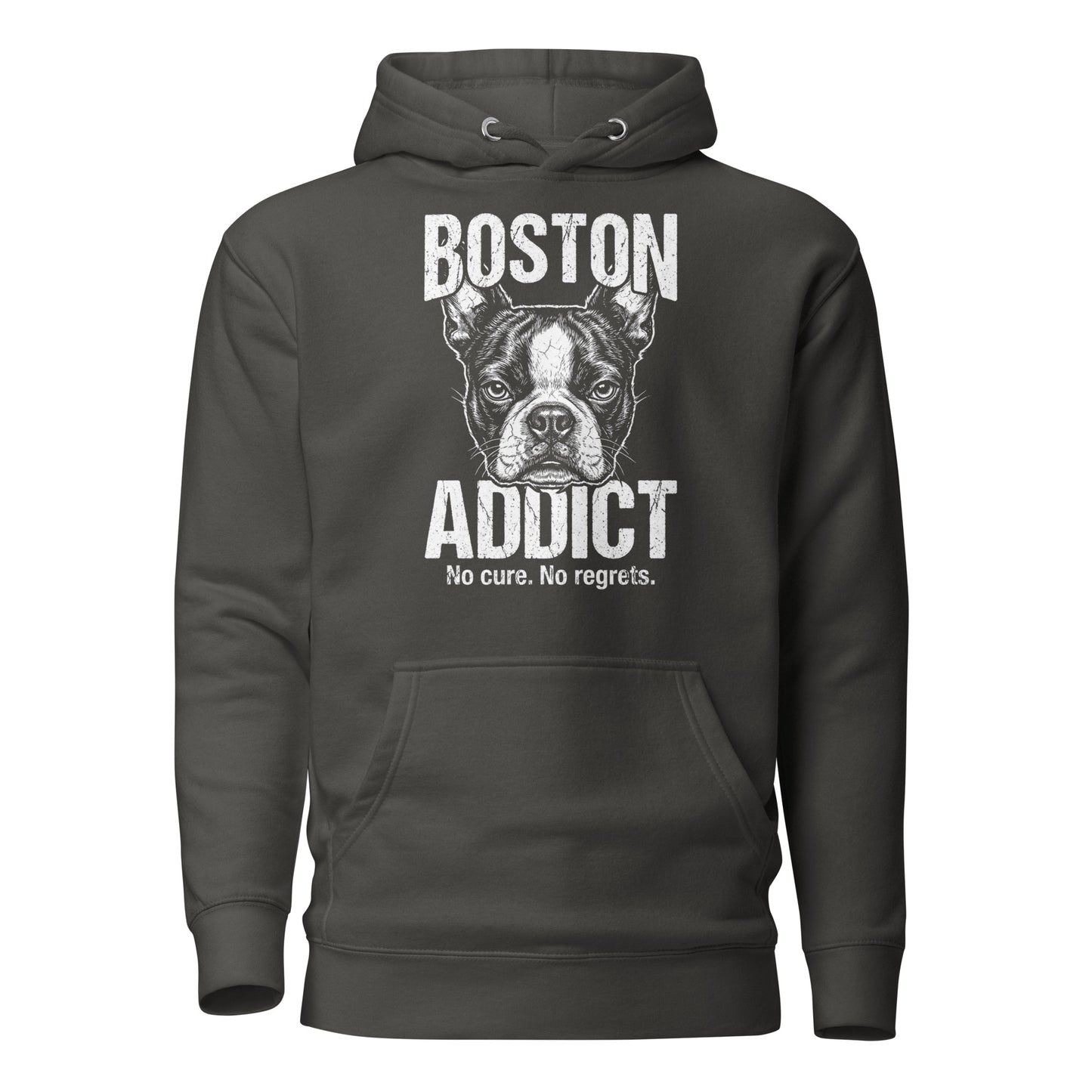 Boston Addict (No Cure. No Regrets.) Unisex Hoodie . Vintage Black