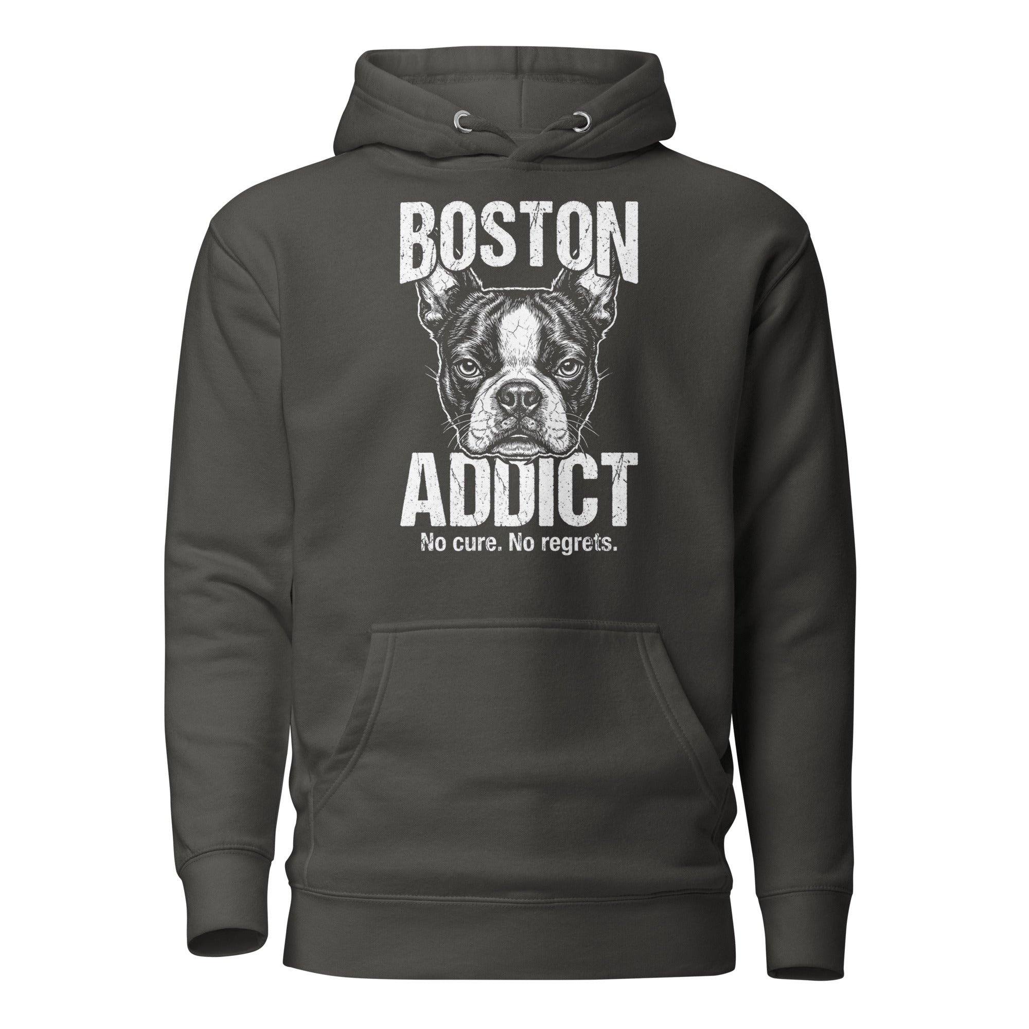 Boston Addict (No Cure. No Regrets.) Unisex Hoodie . Vintage Black