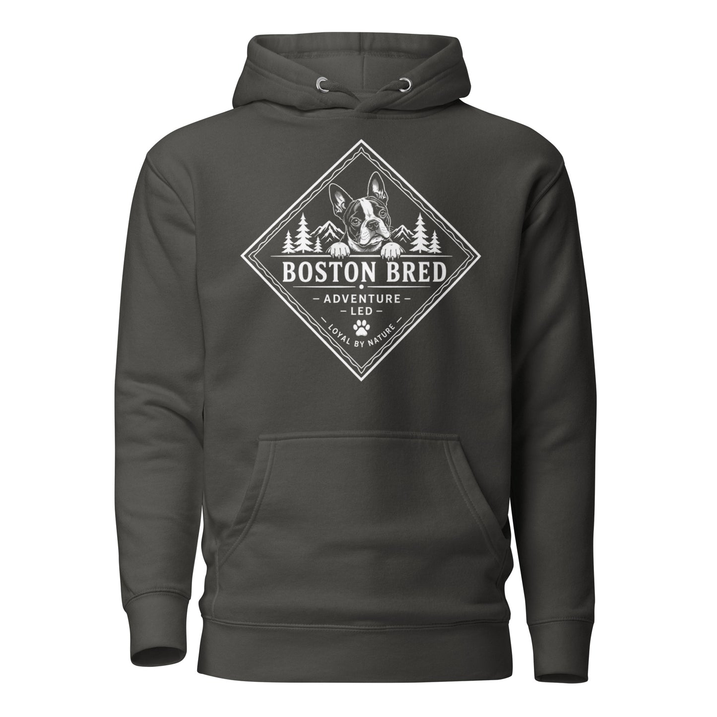 Boston Bred Adventure Led – Outdoor And Hiking Dog Lover Unisex Hoodie . Vintage Black