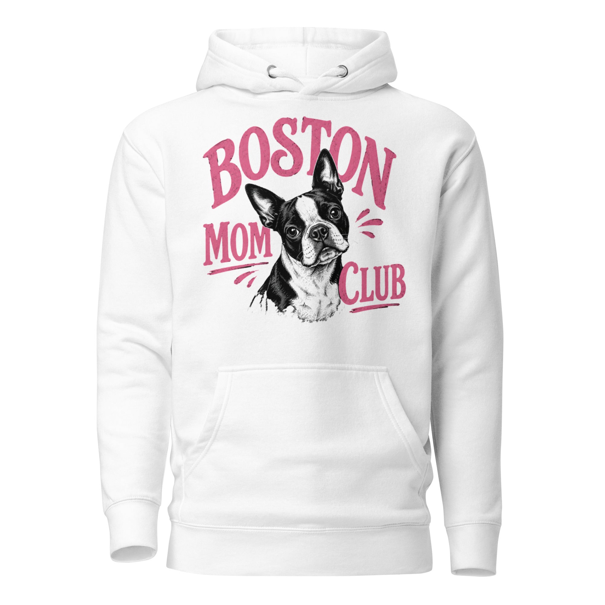 Boston Mom Club Hoodie . White