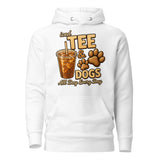 Iced Tea & Dogs All Day Every Day Unisex Hoodie - Funny Dog Lover Tee . White