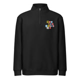 1970s British Punk Ransom Note Boston Terrier Dog Unisex Premium 1/4 Zip Sweatshirt . Black