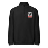 Woof Boston Terrier Dog Premium 1/4 Zip Sweatshirt . Black