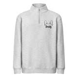 Personalized Big Boston Terrier Dog Ears With Name Unisex Premium 1/4 Zip Sweatshirt . Heather Grey