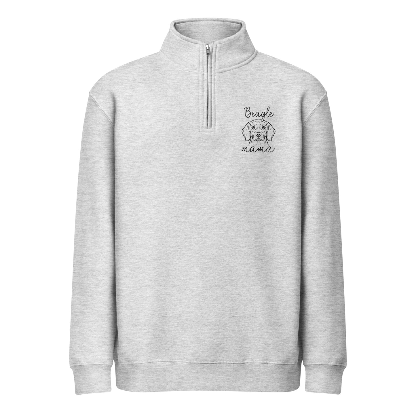 Beagle Mama Premium 1/4 Zip Sweatshirt . Heather Grey