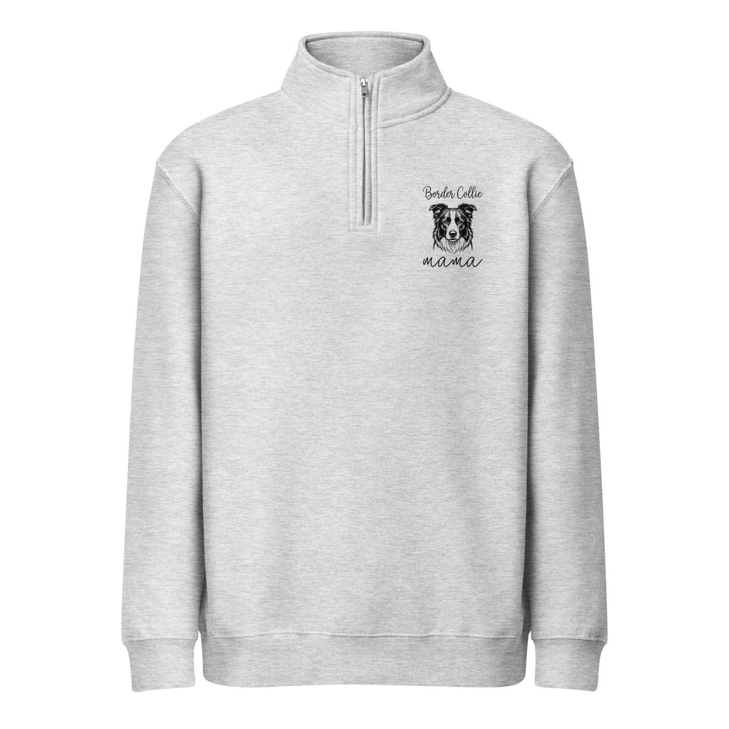 Border Collie Mama Premium 1/4 Zip Sweatshirt . Heather Grey
