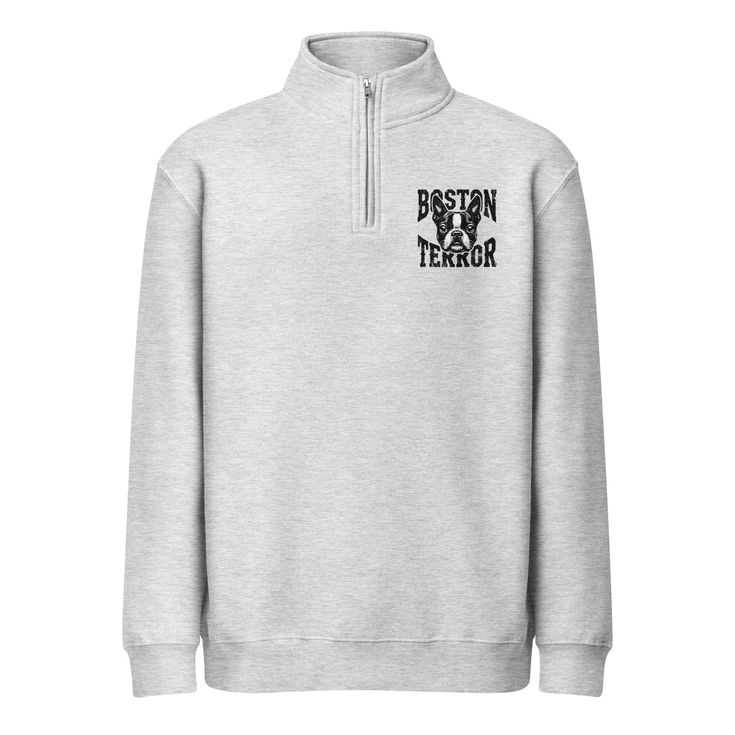 Boston Terror Premium 1/4 Zip Sweatshirt . Heather Grey